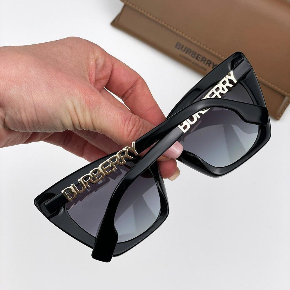 Burberry BE4372U MARIANNE 30018G Sunglasses Black Grey Gradient Cat Eye Women - Picture 5 of 11